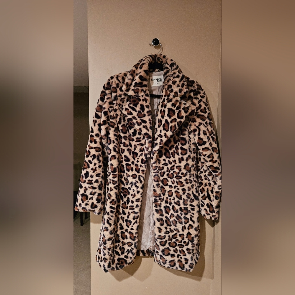 Savanna Jane Animal Print Faux Fur Jacket